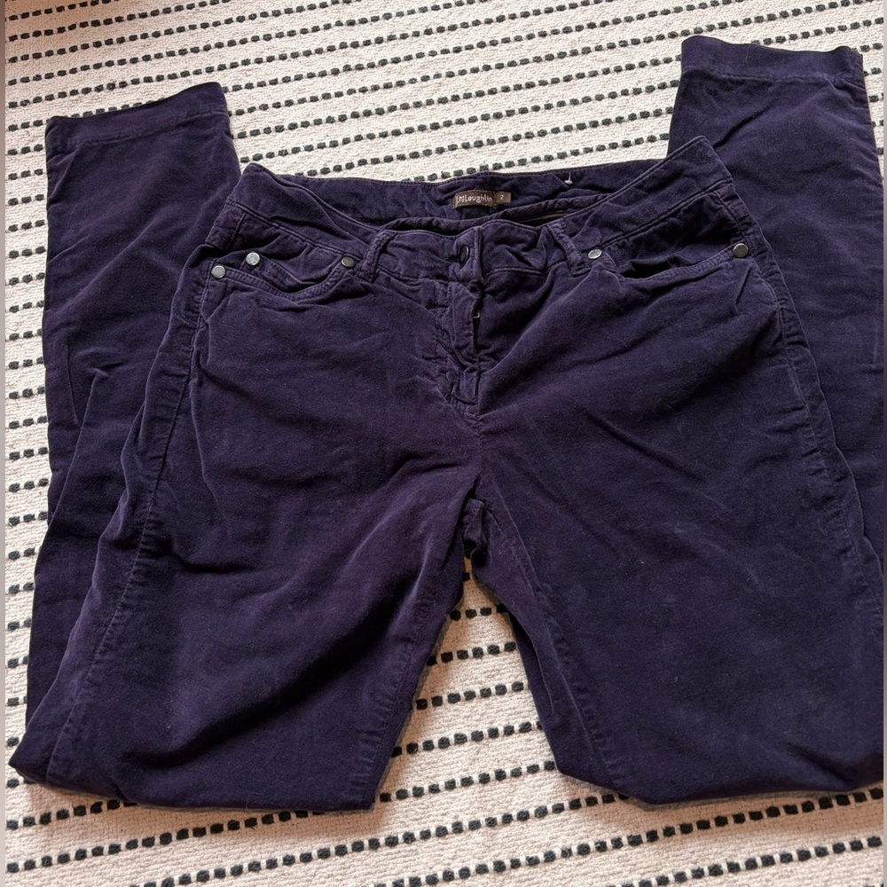 J.McLaughlin Watson Purple velveteen cigarette pants low rise size 2 - Picture 6 of 6